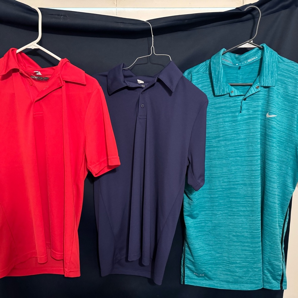 Mens Polo Shirt Set - Red, Navy, and Teal